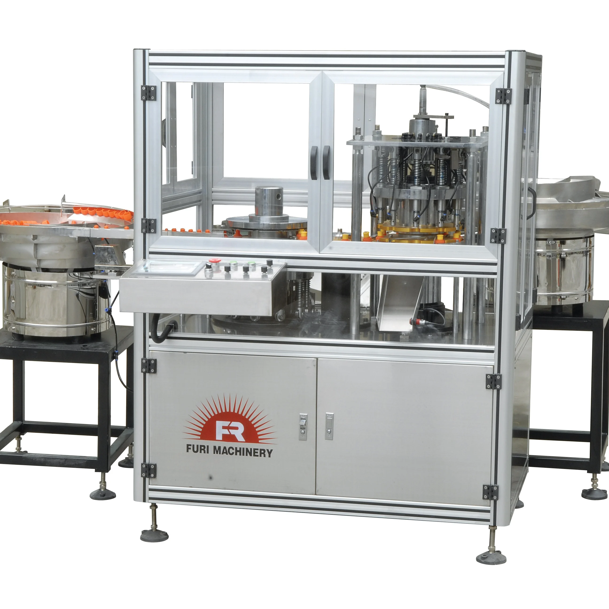 Машина для сборки двух частей спортивных колпачков