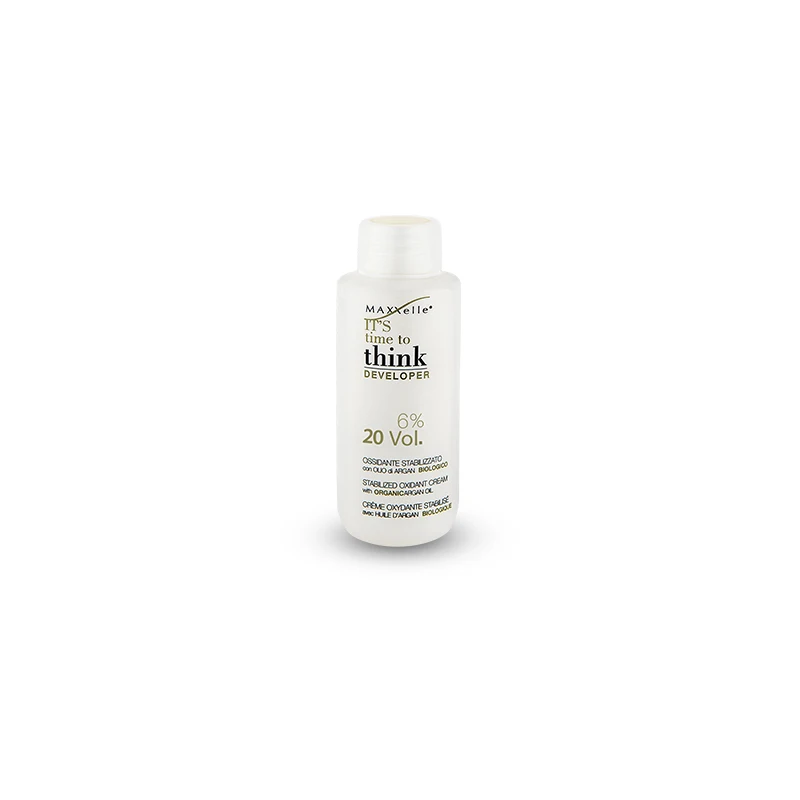 THINK DEVELOPER 100% Made in Italy Hair Color Cream Developer 6% 20V Stabilized Oxidant with Argan Oil 150 ml