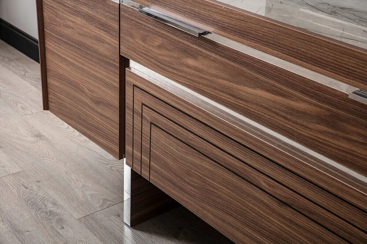 New Modern Foshan Style Dining Room Furniture Set Table Chairs Console Cabinet dinner table (iDER Dolce Dining Room)