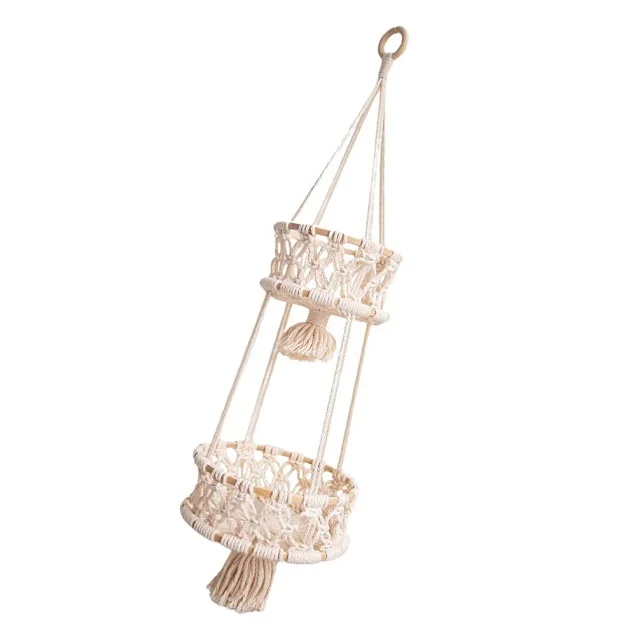 Handmade Custom Kitchen Storage Wall Hanging Decor Macrame Plant Fruit Veggie Hammock