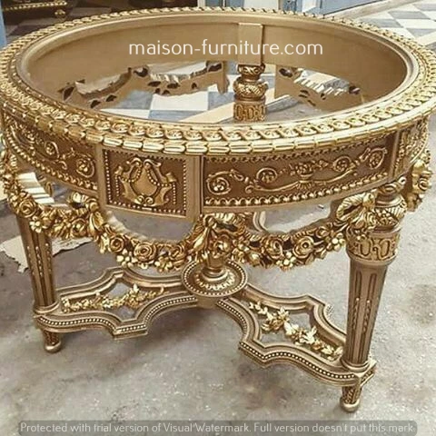 Exporter hot sale antique style entrance table with marble top gold console table  console table gold luxury
