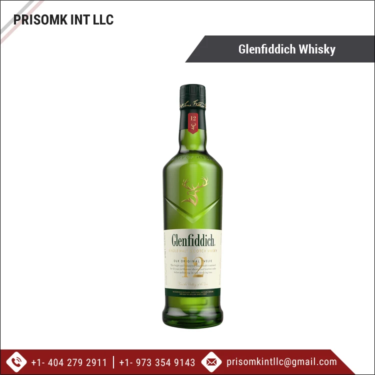 Bulk Quantity Exporter of Alcoholic Beverage 12 Year Old Glenfiddich Whisky/ Glenfiddich Single Malt Scotch Whisky