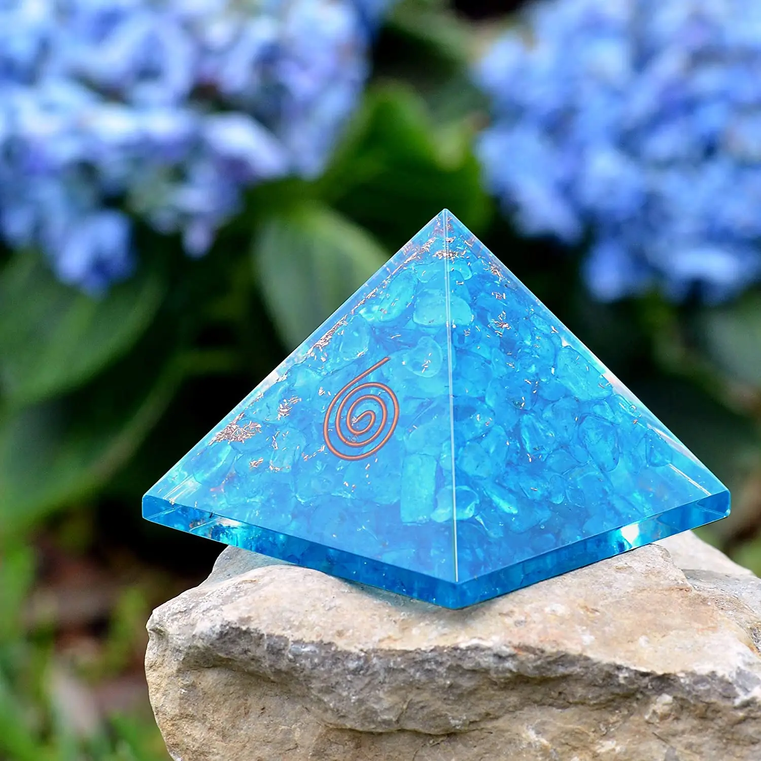 Agate Natural Stone Blue Onyx Orgone Healing And Energy Pyramid Crystal Wholesale Meditation Orgonite Pyramid