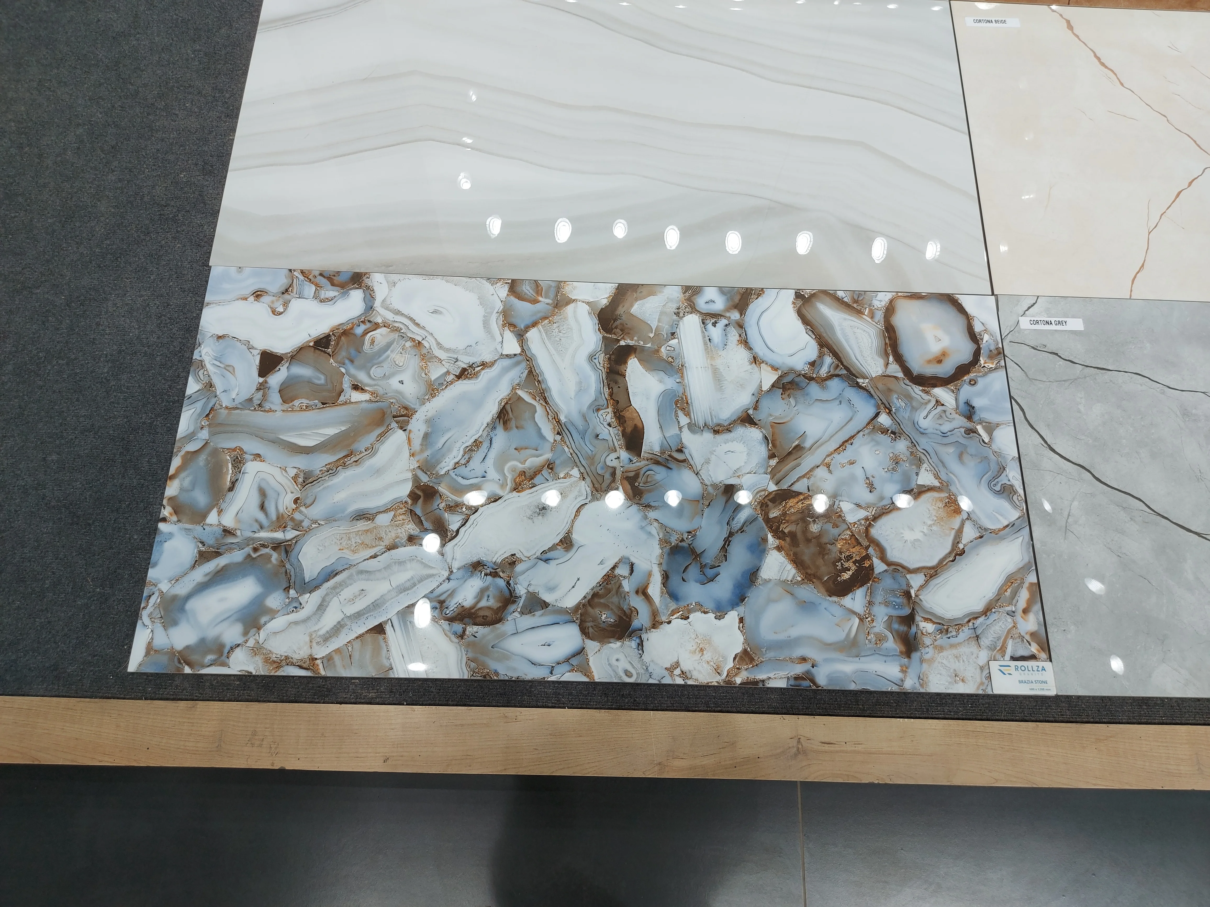 80x160 см полированный застекленная фарфоровая плитка черного цвета в виде панды