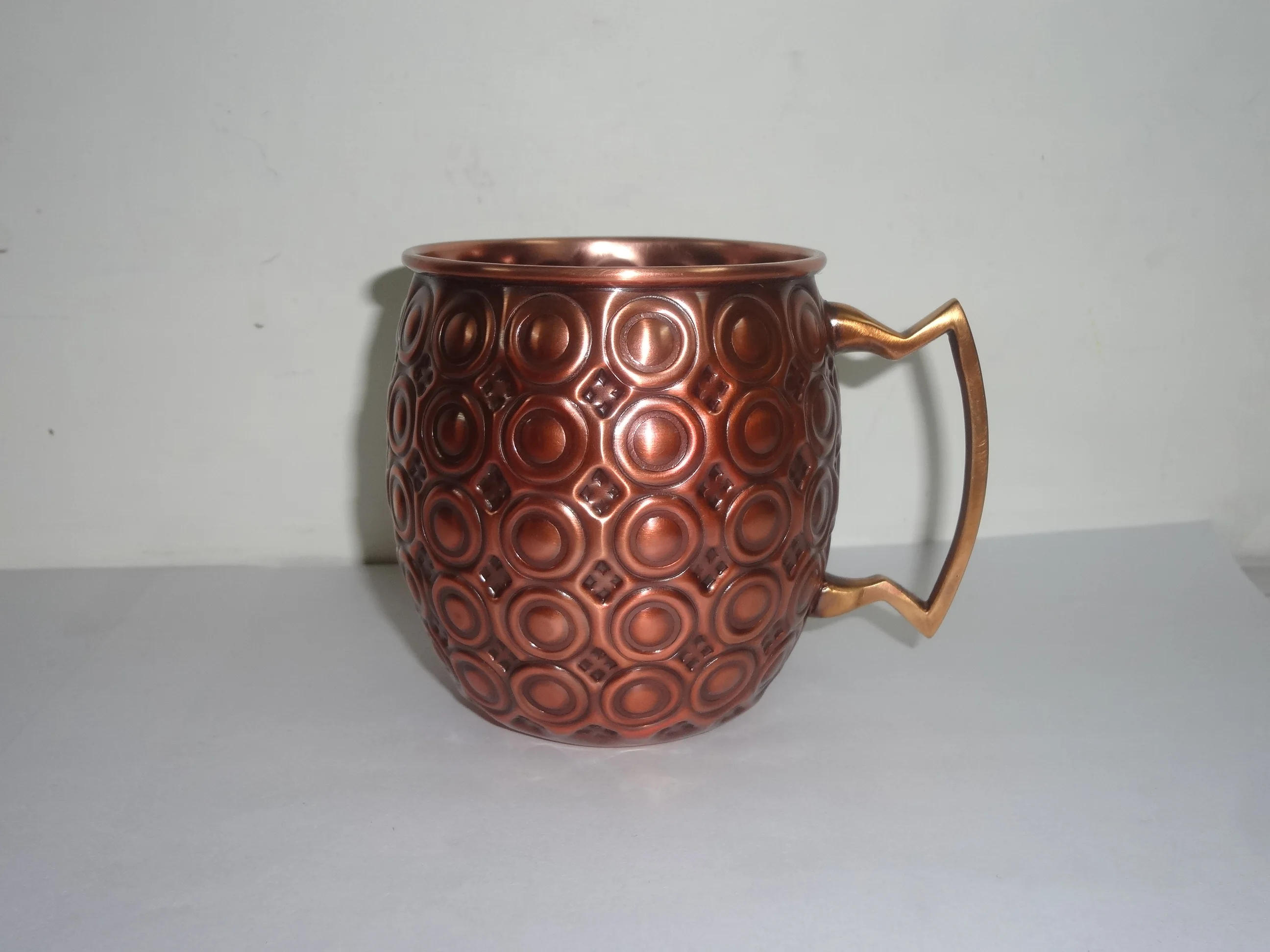 Copper Embossed Moscow Mule Mug Solid Copper Beer and Vodka Mug Moscow Mule Copper Antique Mug