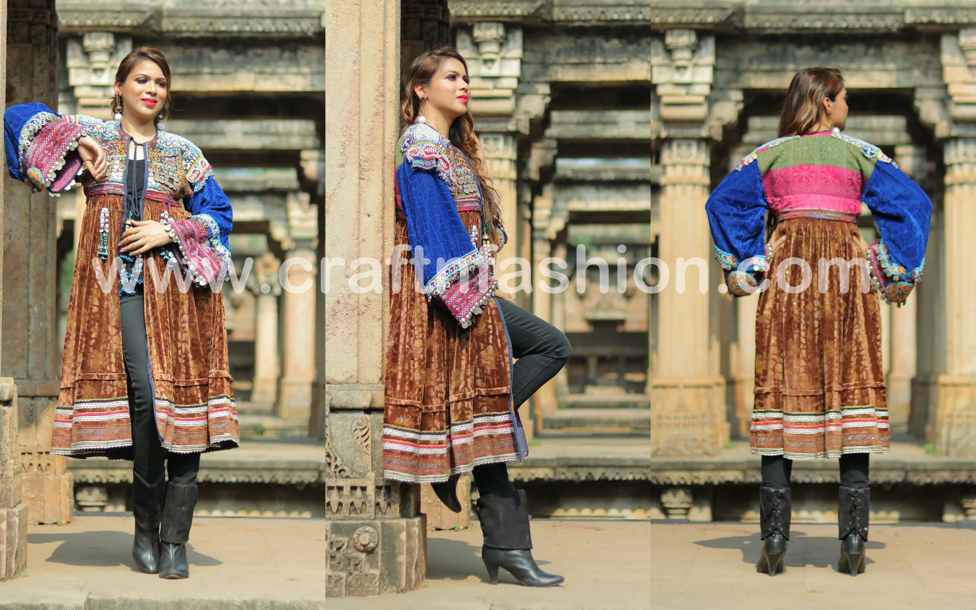 
Vintage Afghan Wedding Wear Dresses - German Silver coins - Vintage tassels dress-Boho Vintage Afghan Dress-Megh Craft 