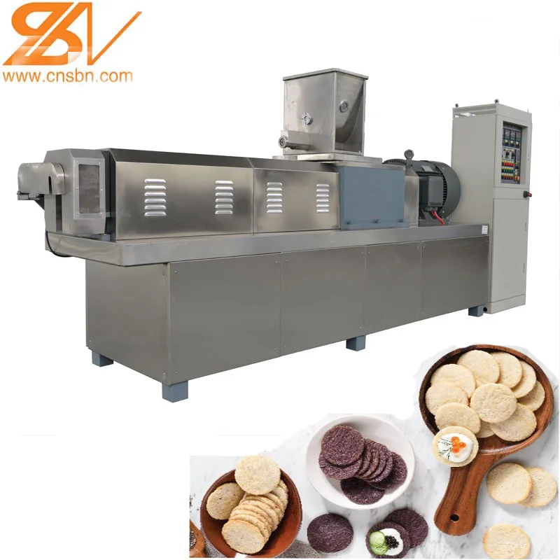 Automatic rice crackers Chips processing extruder making machine manufacturing equipment production line