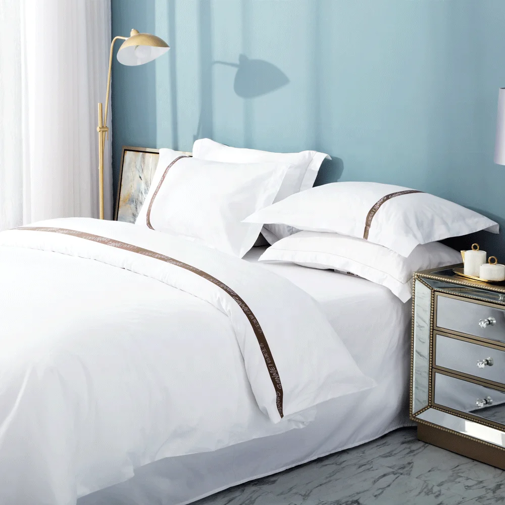 200T-1000T оптовая продажа 100% Египетский хлопок 5 звездочный отель постельного белья сатин набор постельных принадлежностей для гостиниц