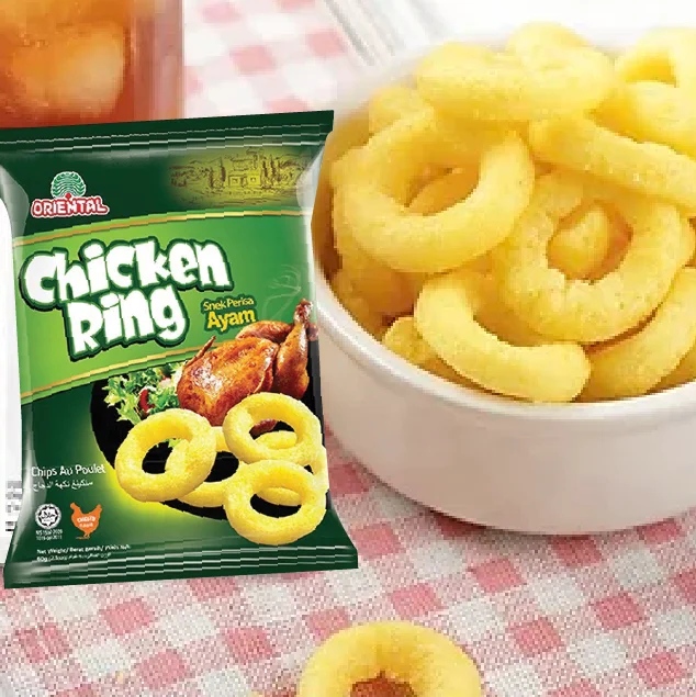 Wholesale Hot Selling Good Price Crisp Chip Snack Light Crispy Corn Rings Loaded with a Rich Chicken Taste Ideal for Lunch Box