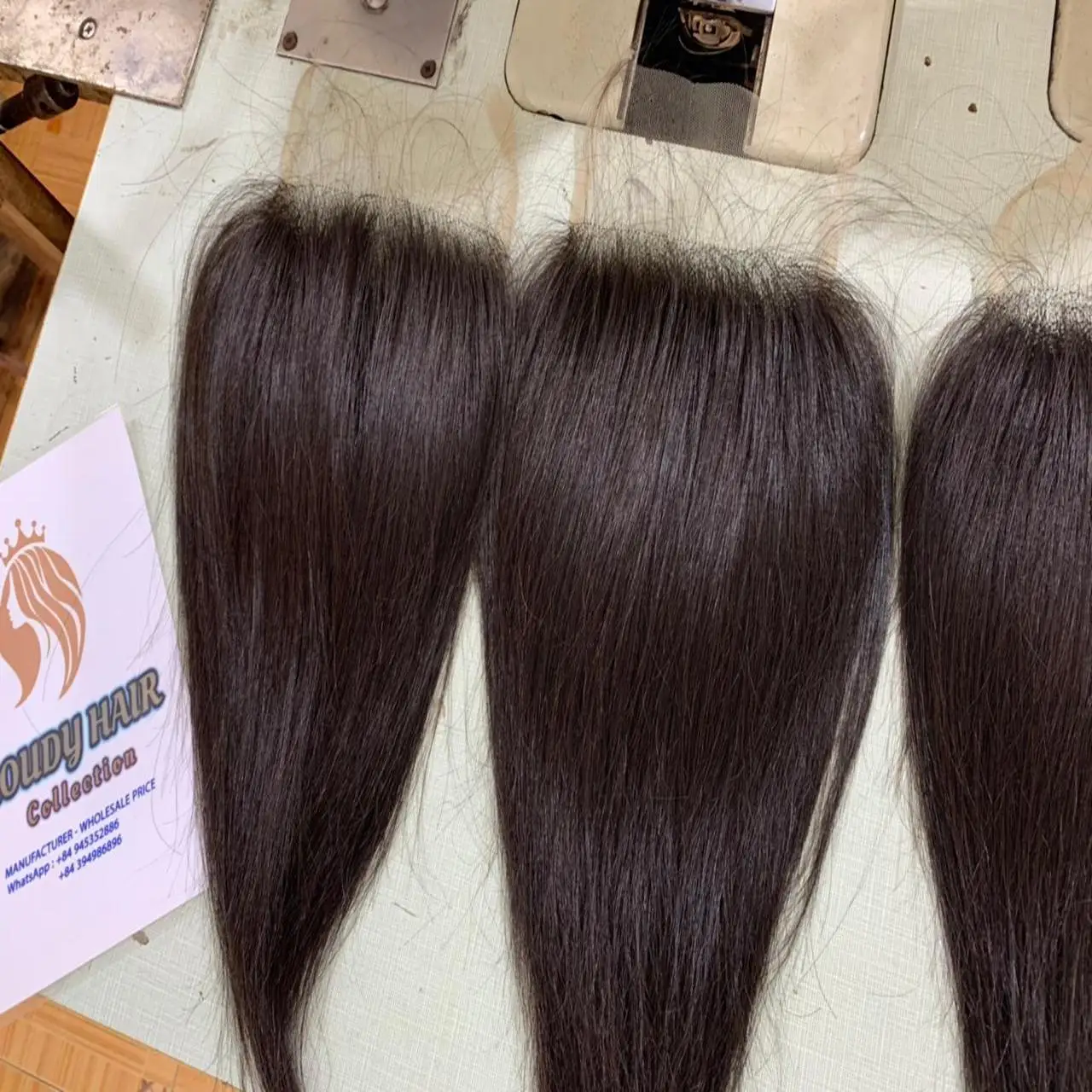 Высококачественные прямые пучки с косточками один уток и кружевная застежка 5*5 6*6 прозрачные кружевные человеческие волосы необработанные из Вьетнама