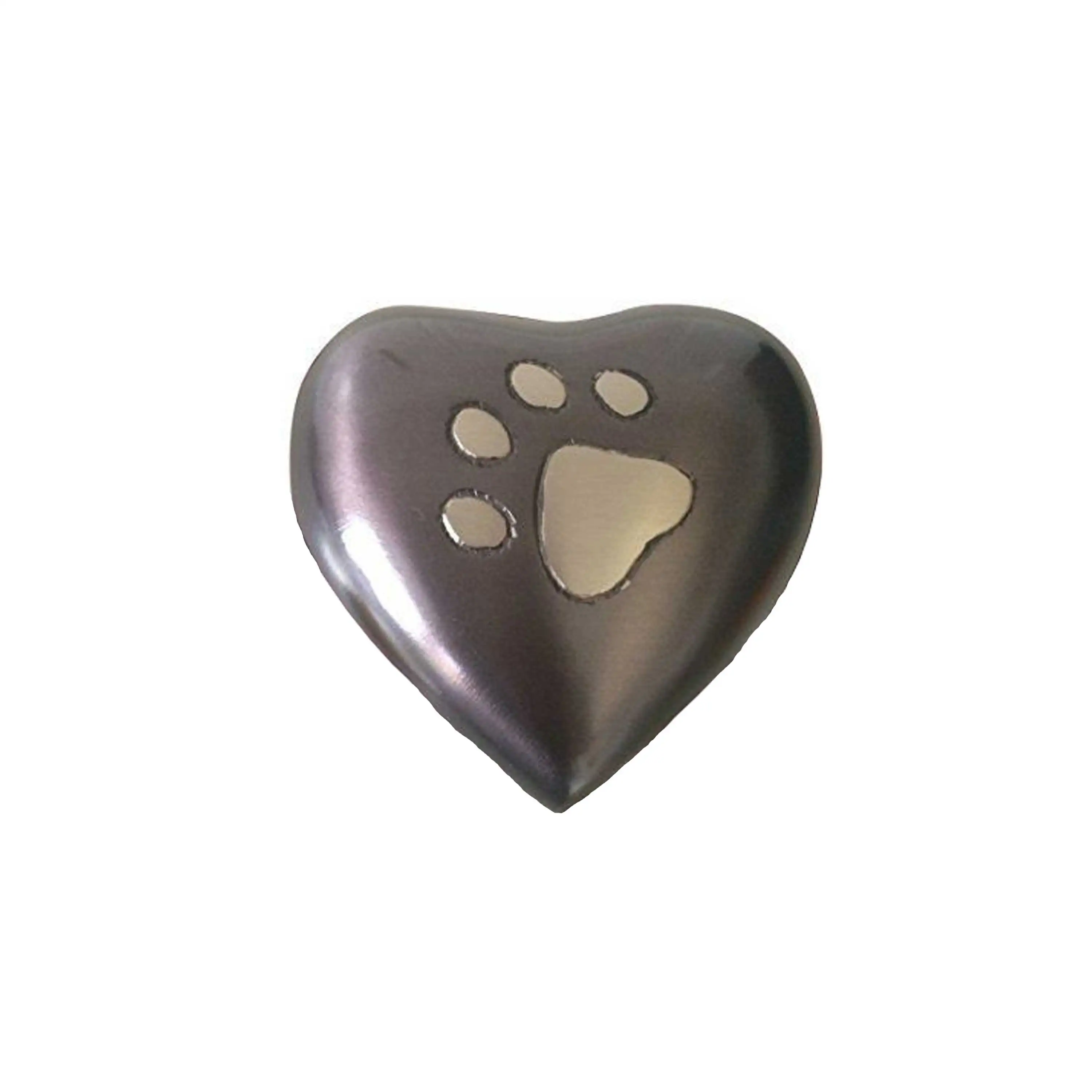 Black Color Coated Paw Engraved Heart Shape Keepsake Amazon Best Seller Animal Urn Beautiful Cremation Urn For Pet Ashes Handcra