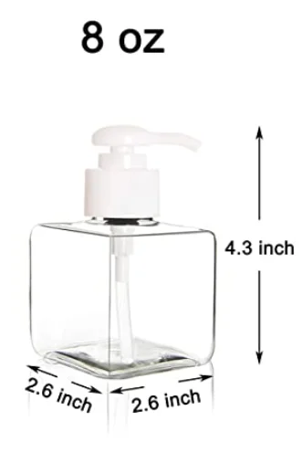 8oz 10oz 16oz 22oz Empty Plastic Square Pump Bottles Refillable Square Plastic Pump Container Bottles for Liquid
