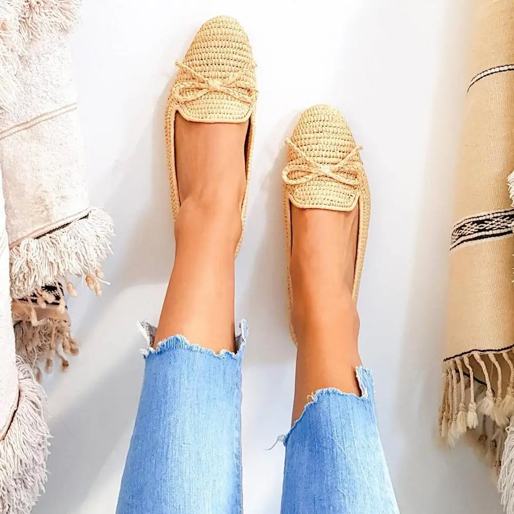 Raffia shoes, high quality raffia shoes