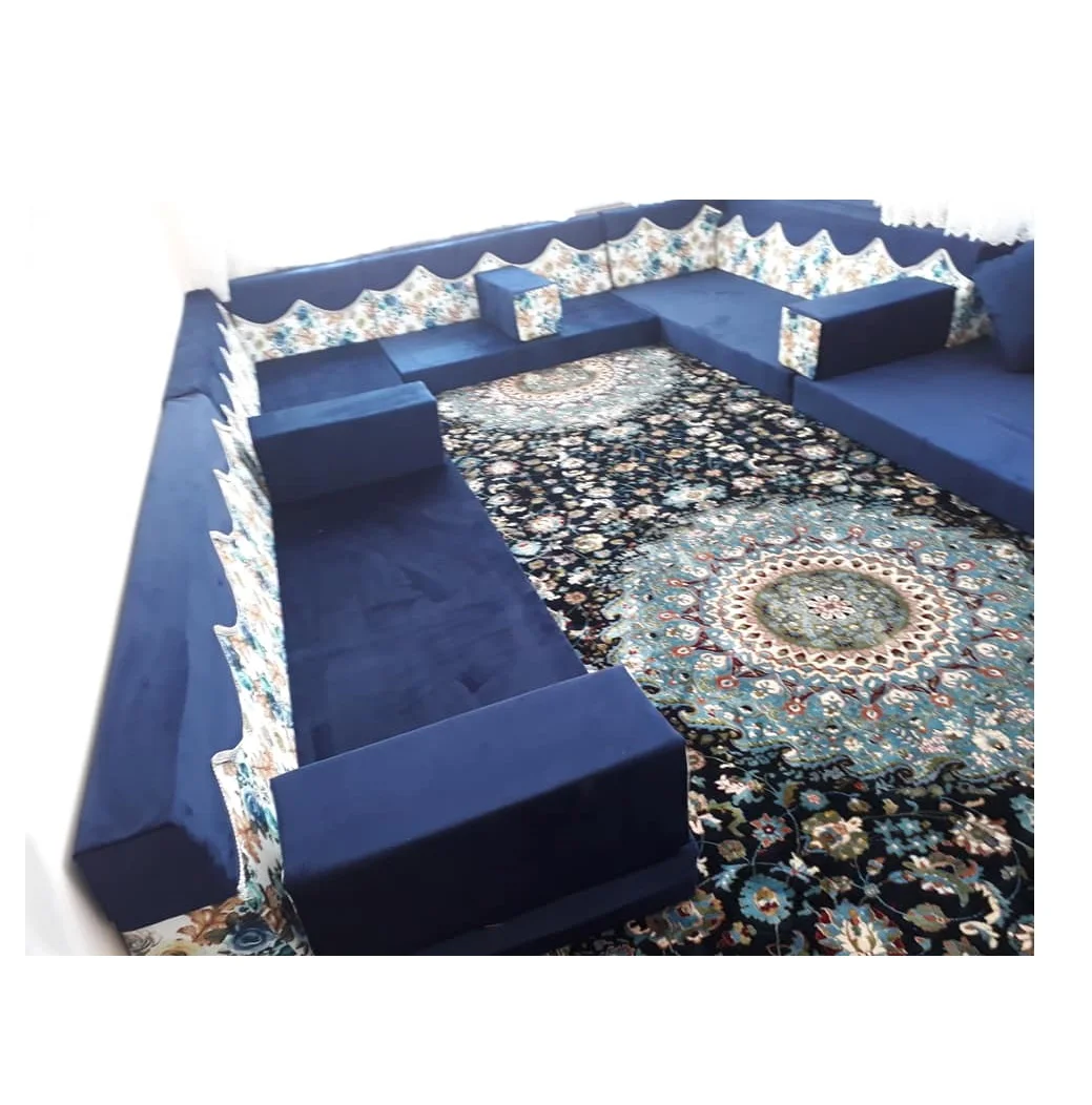 Arabic Majlis  Moroccan Majlis  Majlis Design   |  Customization Possible   L Shaped Arabic Floor Sofa Set    U Shaped Arabic