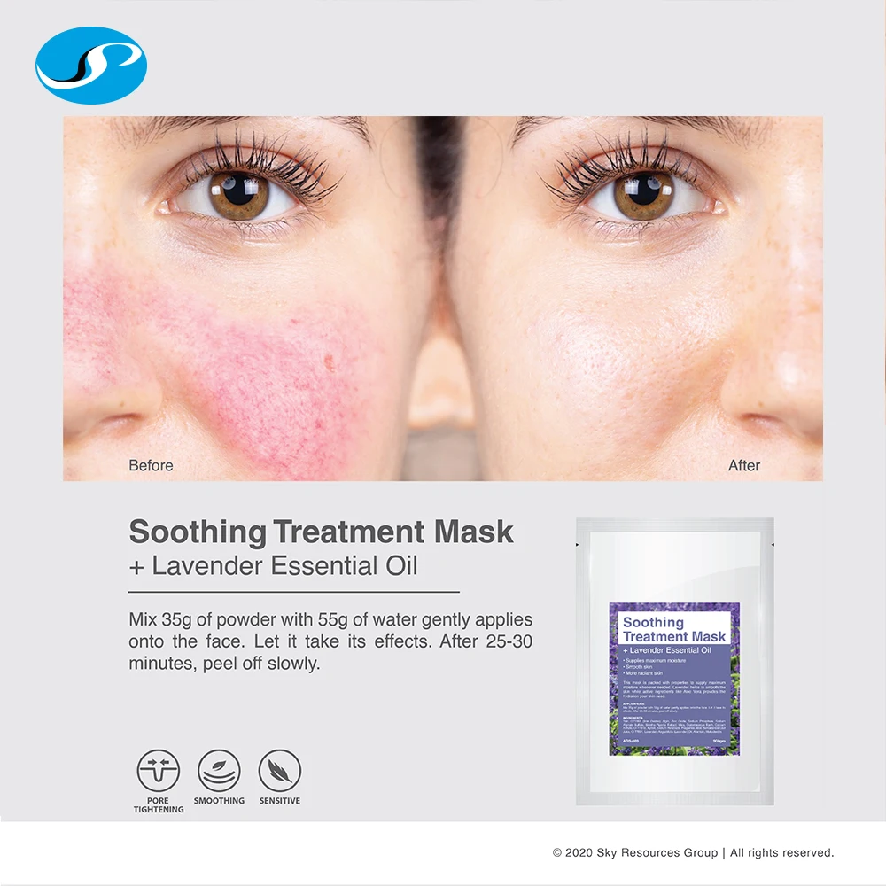Best Calming effect Provide Maximum Moisture	Lavender + Aloe Vera Powder Mask Beauty Skin Care	for sensitive skin wholesale OEM