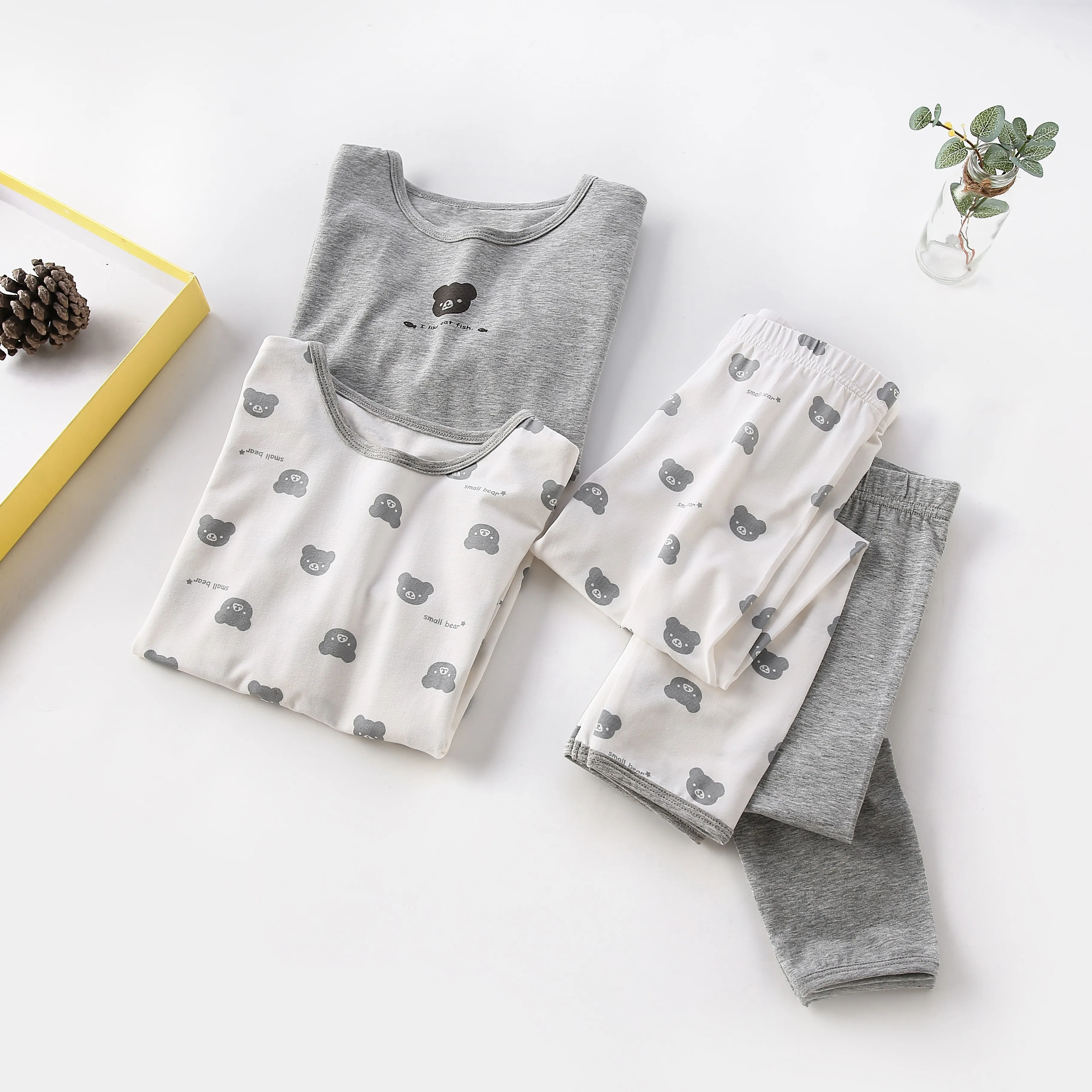 Custom Cartoon Printed Long Sleeve Sleepwear Online Shopping for Children Boys Youth Pajamas Sets