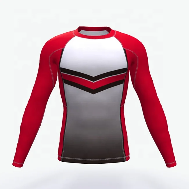 Good quality men plain spandex long selves rash guard wholesale