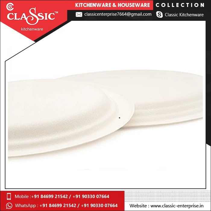 
2021 Paper Plates 100% White Nature Compostable Round Biodegradable Sugarcane Bagasse Disposable Plates 