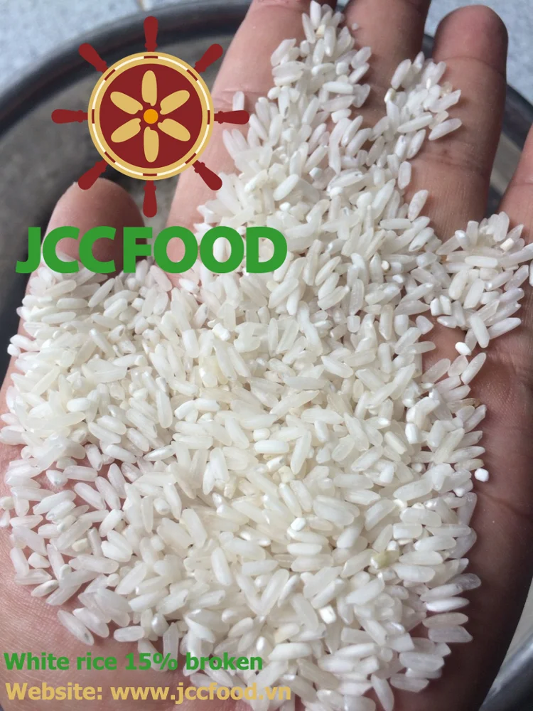 VIETNAMESE RICE GOOD QUALITY EXPORT DRIED SOFT TEXTURE 504 LONG GRAIN RICE 5%-15% BROEKEN PRICE FROM JCC RICE FACTORY