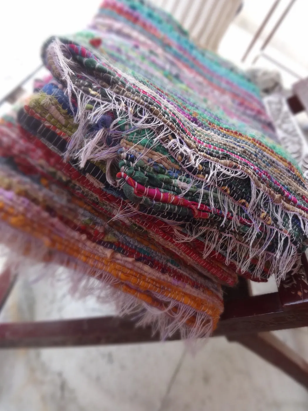 Индийский ручной ткацкий станок искусство для гостиной коврики этнические Dhurrie винтажный китайский тряпичный коврик хлопковые Chindi