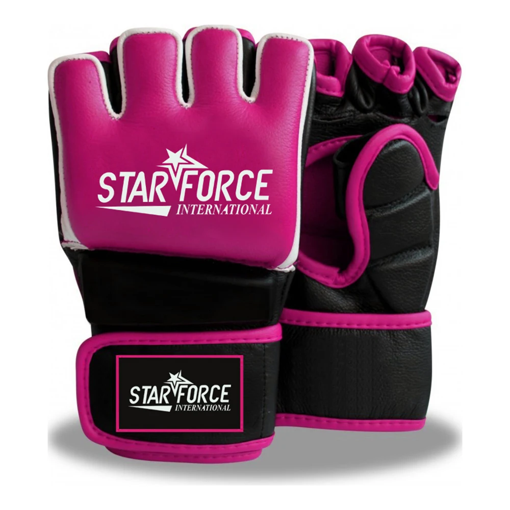 cheap price Pakistani Wholesale Black and Red Customized cow hide Leather Boxing Gloves