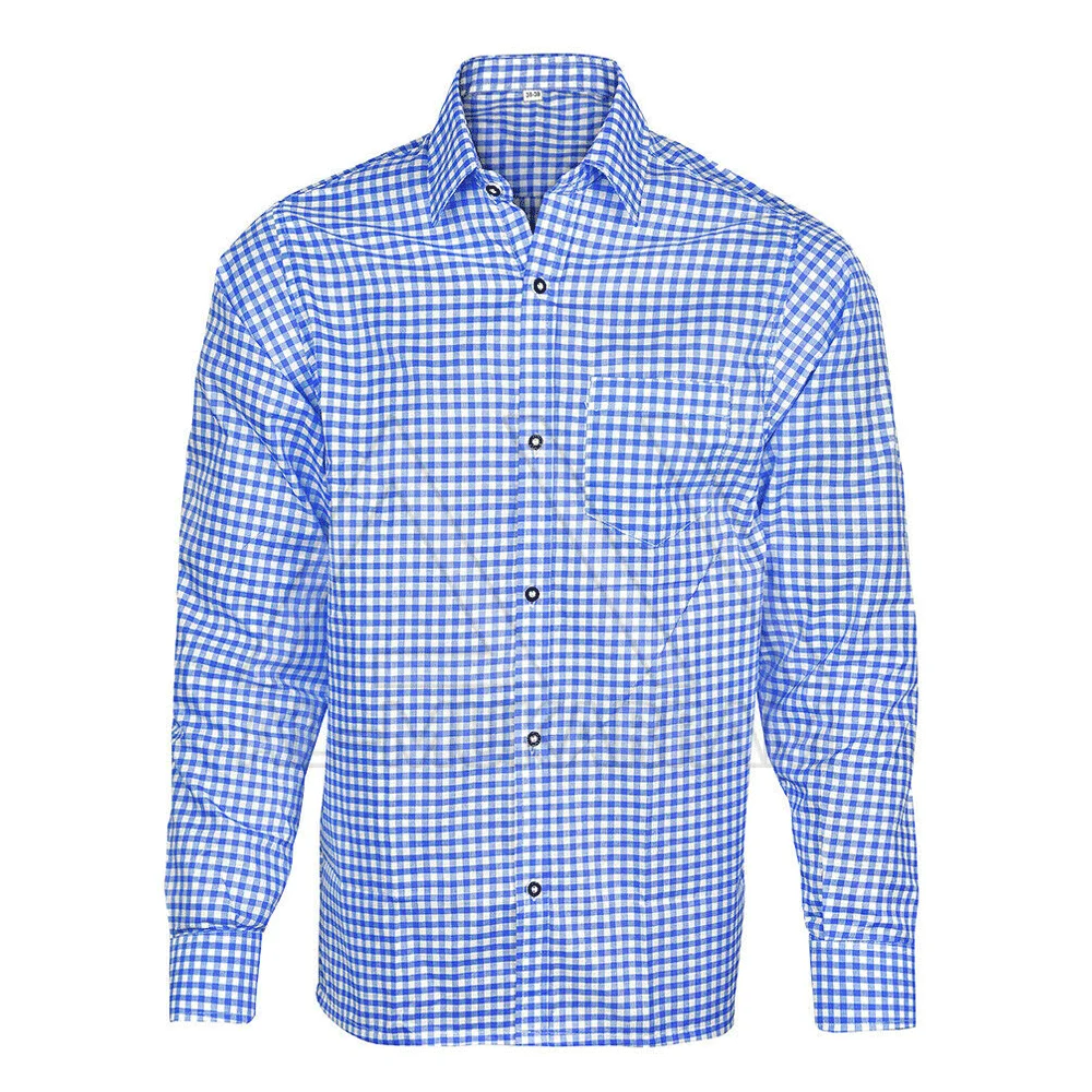 High quality herren traditional bavarian hemden mens check/checked cheap shirts trachten hemd