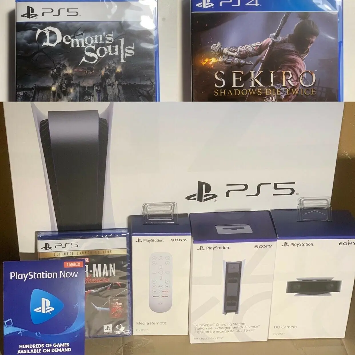 Best Discount For New Sony PlayStation 5 Digital Edition PS5 Console Disk Version Standard Blu Ray with 5 Free Games and 2 Cont