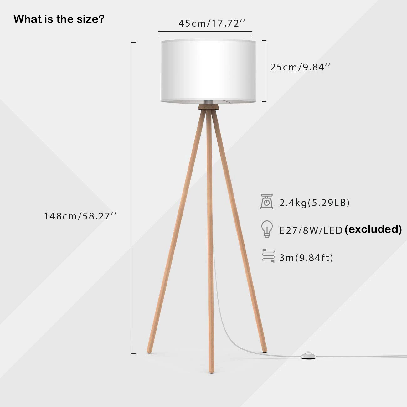 EEA simple design nordic standing tripod floor lamps living room bedroom modern wood floor lamp