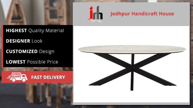 
Latest Design Pure Marble Top Quality Villa Interior Marble Dinning Table 