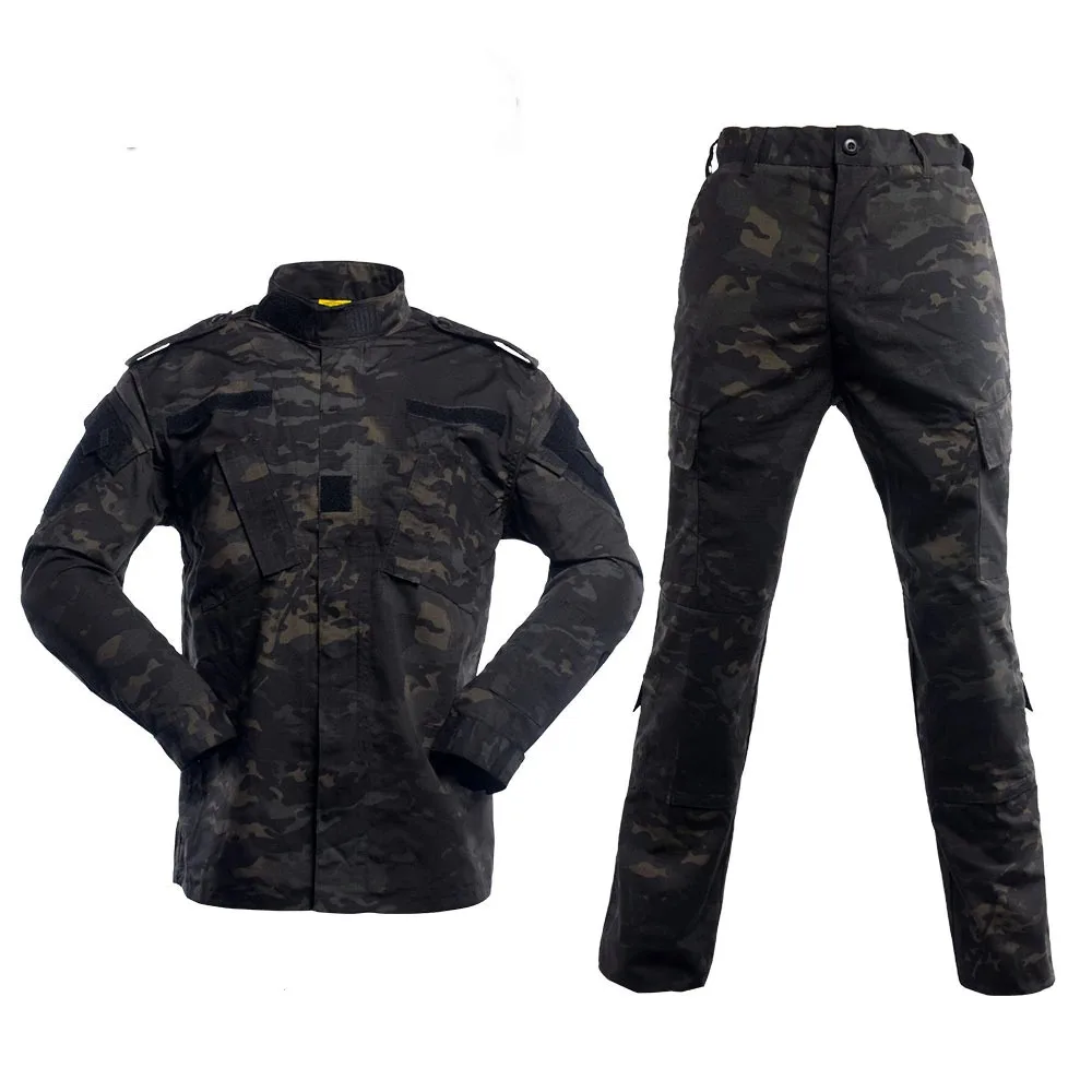 High Quality Multicam Tactical Military Camouflage Combat Uniforms frog suit Long Sleeve Army T Shirt Pants