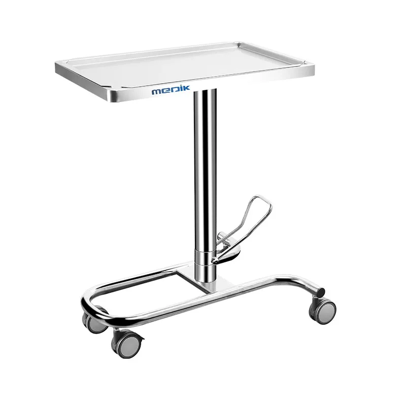 Hospital Stainless Steel Hydraulic Mayo Stand Surgical Mayo Instrument Trolley With Foot Panel
