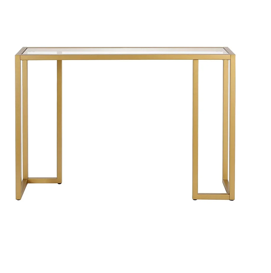 Stainless Steel Console Table Handmade Metal Gold Base and Glass Top Console Table For Living Room Furniture