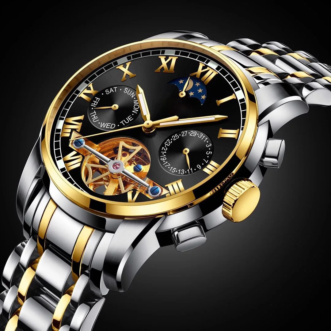 OEM Luxury Fashion Business Waterproof Wrist Watches Men  Stainless Steel Diver Automatic  Watches branded mens wrist watches