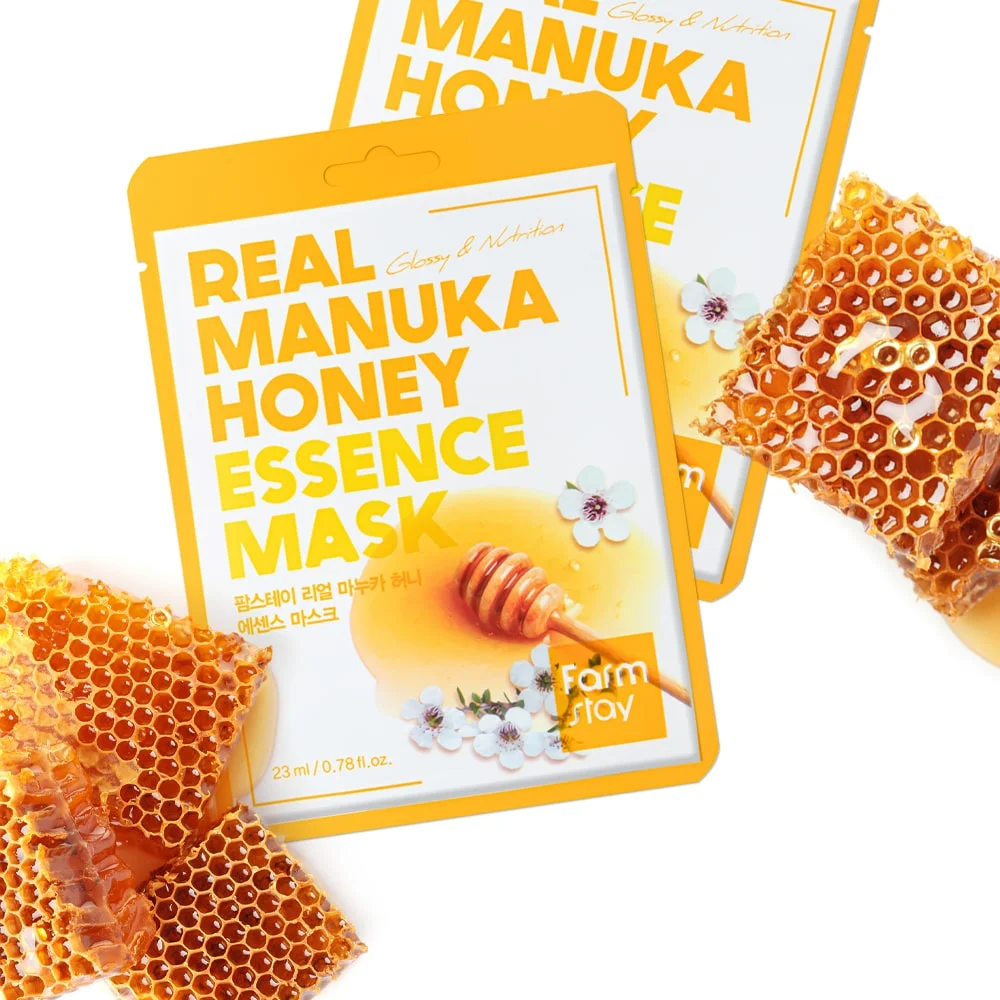 FARMSTAY REAL MANUKA HONEY ESSENCE MASK   - made in Korea Cosmetic - anti-aging anti-wrinkle whitening face lift Moisturizer