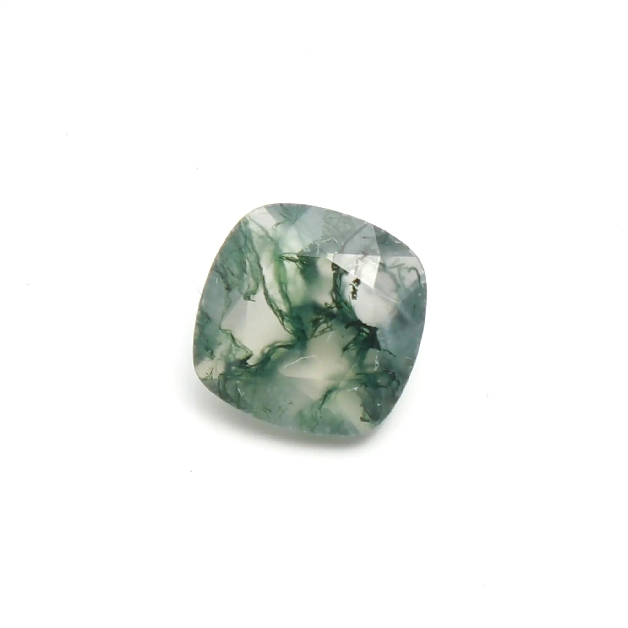 Натуральный зеленый мох агатовый камень в форме подушки Блестящий Ограненный 8 мм Синий свободный драгоценный для изготовления ювелирных изделий калиброванный размер агат