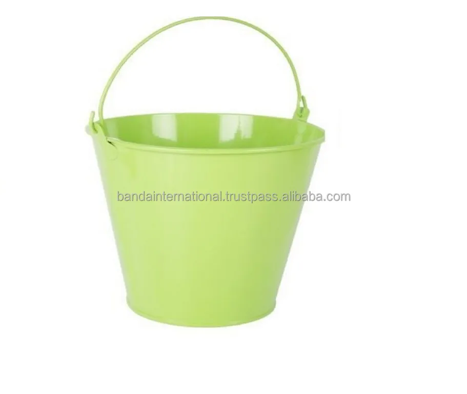 Indian Made Highest Quality Galvanised Zinc Tree Planters With Green And Black Color Garden Planters Low Prices