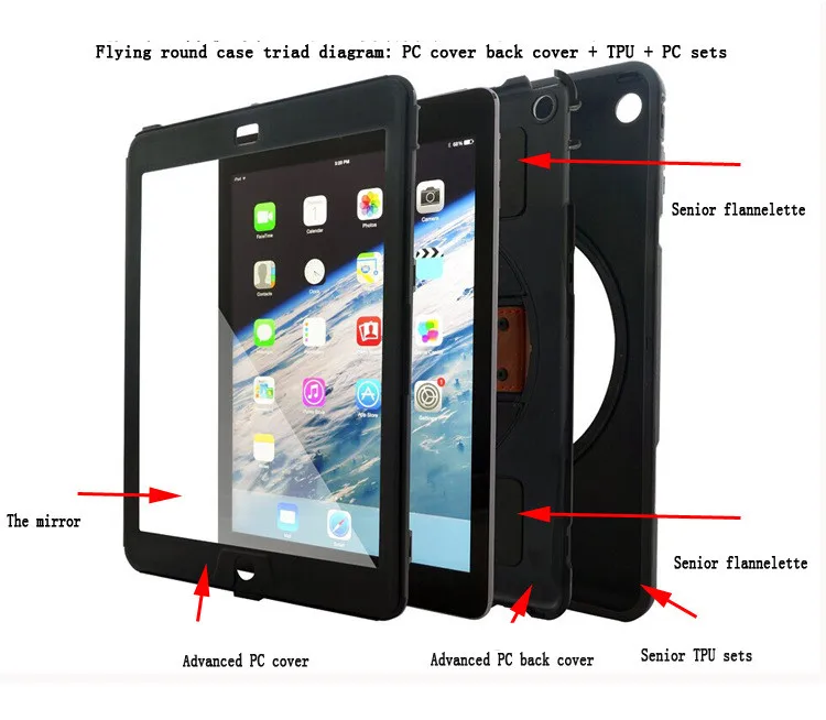 Rugged Shockproof Back Cover For Ipad Mini 123 With Shoulder Strap,For Ipad Mini 2 Case