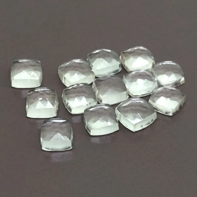 Драгоценный камень с белым топазом квадратной огранки розы 13x13 мм, незакрепленный, подарок на день матери, натуральный шероховатый Сапфир, полированные драгоценные украшения