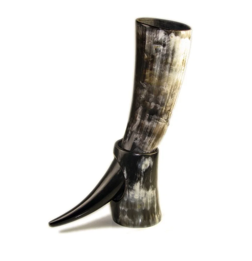 Antique Finished OX Drinking Horn with Stand Polished Buffalo Whistle Indian Manufacturer Wholesale Supplier