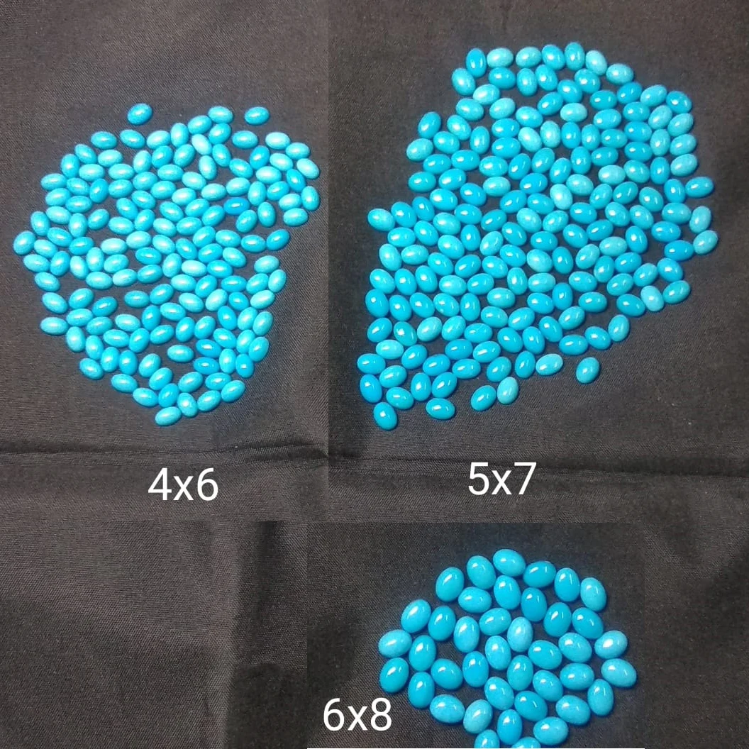 Semi Precious Arizona Turquoise Oval Gemstone Cabochon Handmade Calibrated 6x4mm Size Cabochon Turquoise Loose Stone