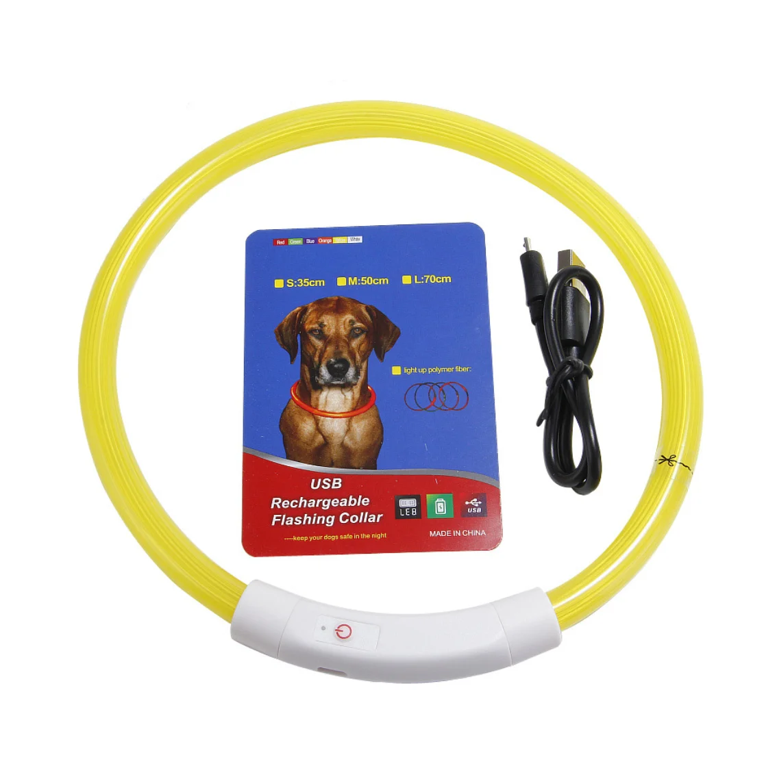 
LED light pet collar fiber optic circular tube charging spring and summer dog ring can be cut charging collar wholesale spot 