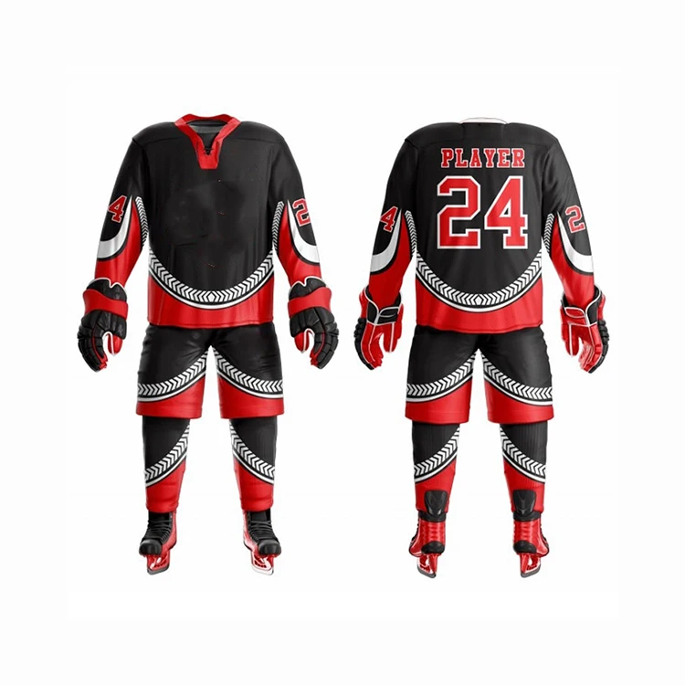 Новейший дизайн Джерси для хоккея с сублимационной печатью дешевая форма шайбой