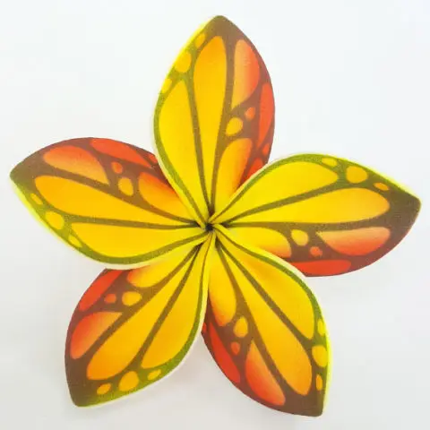 Handmade artificial plumeria frangipani foam flower with unique tattoo high quality