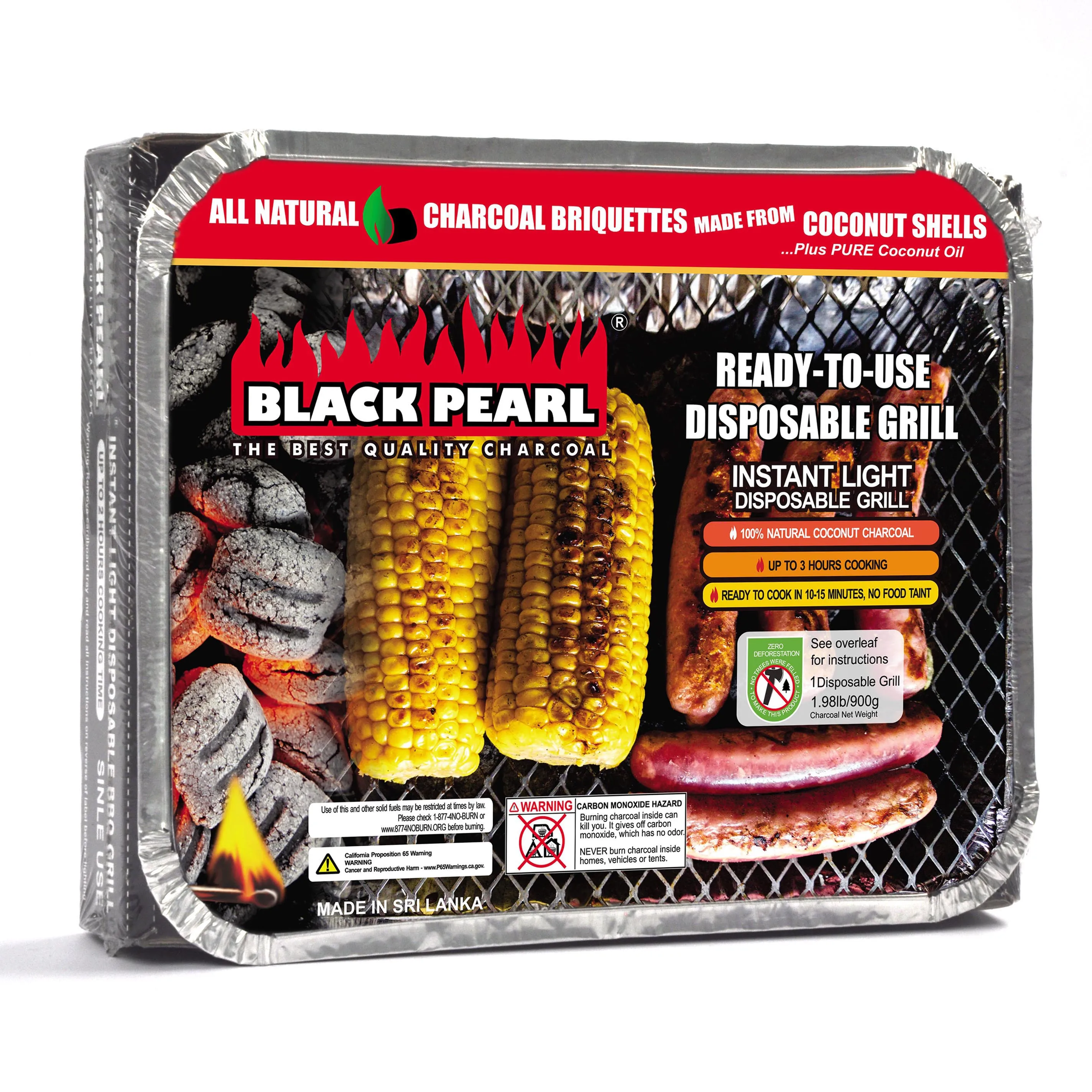 100% г. высококачественный одноразовый гриль для барбекю из скорлупы кокоса и угля с черной жемчужиной Шри-Ланка