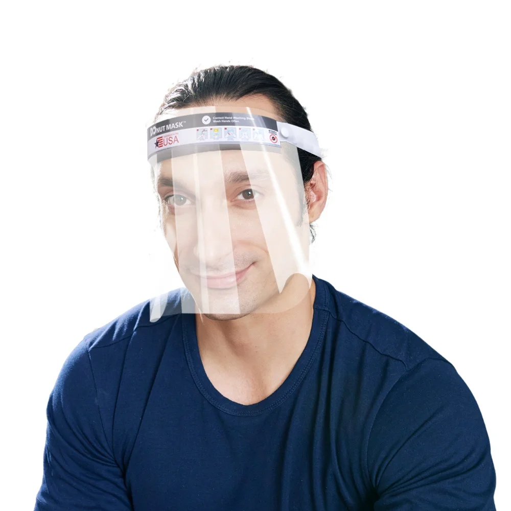 Recyclable PET Plastic Mask with Removable Flip-Up Visor Shield for Outdoor