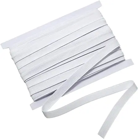 High Quality Wholesale Sewing Elastic White Flat Rubber Soft Knit Braided Elastic Stretch Strips for Sewing