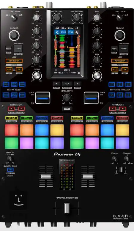 New Pioneer DJ DJM-S11 Professional Mixer w/ EV R300HD Wireless Mic