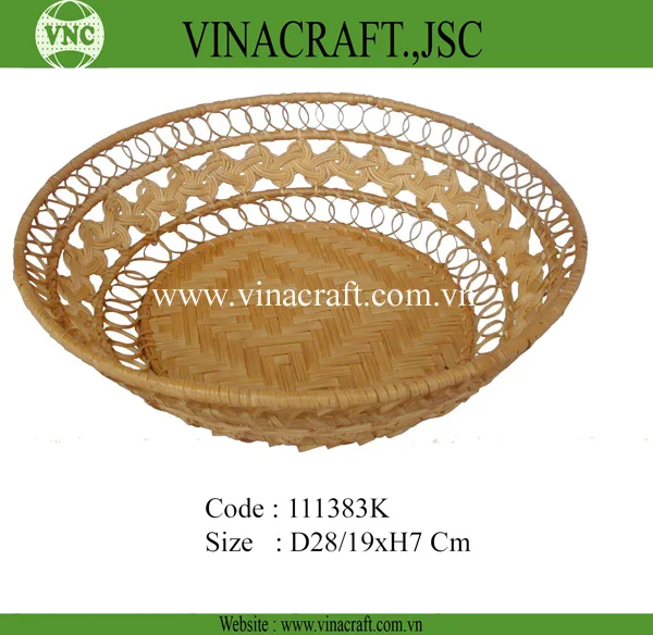 Hand-woven bamboo baskets for fruits and kitchen utensils