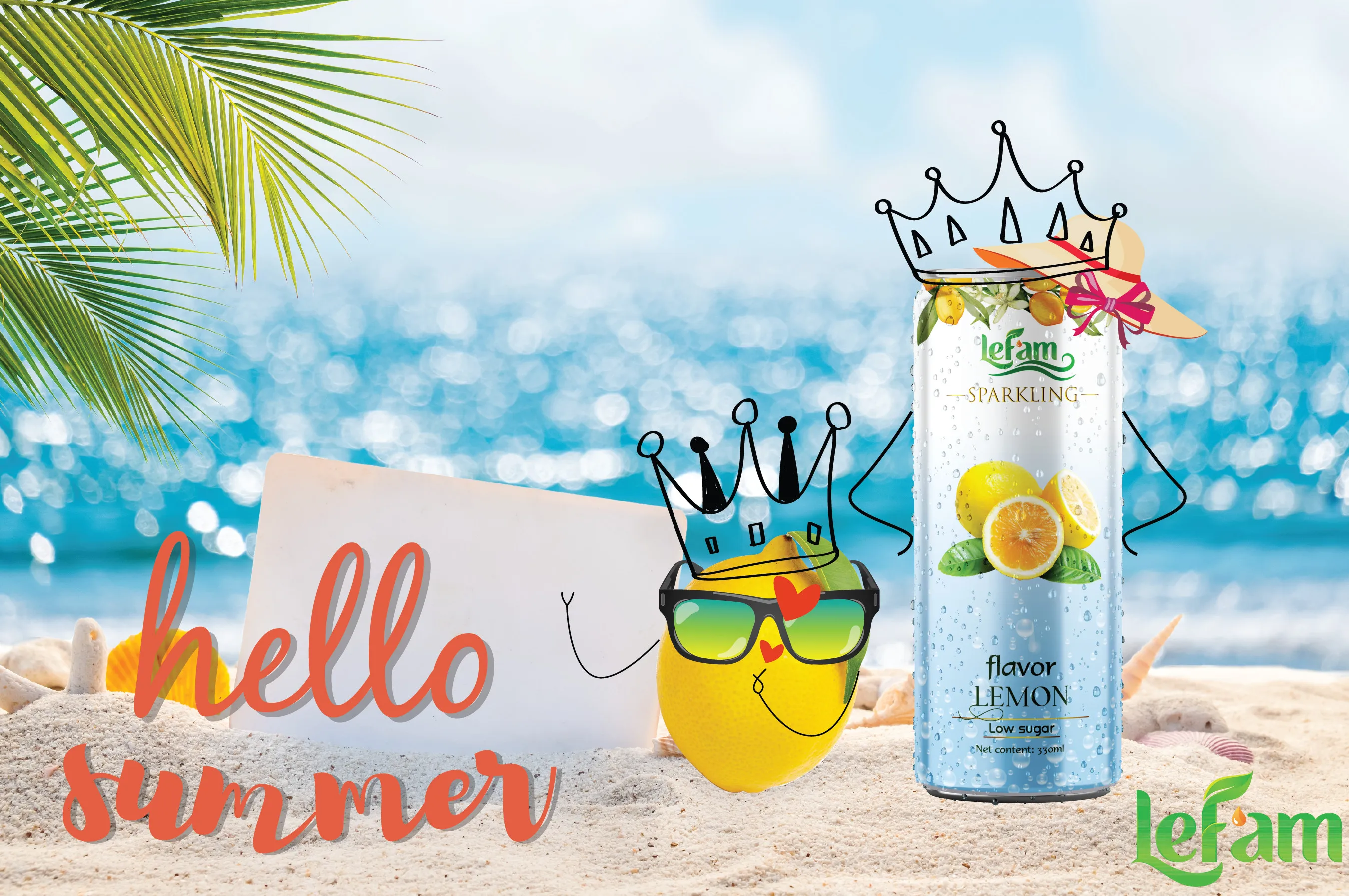 Sparkling Drink Strawberry Flavor Sparkling Water OEM ODM Natural Juice 330ml 11.2 Oz packing 12 cans Lefam 0084 96 345 2745