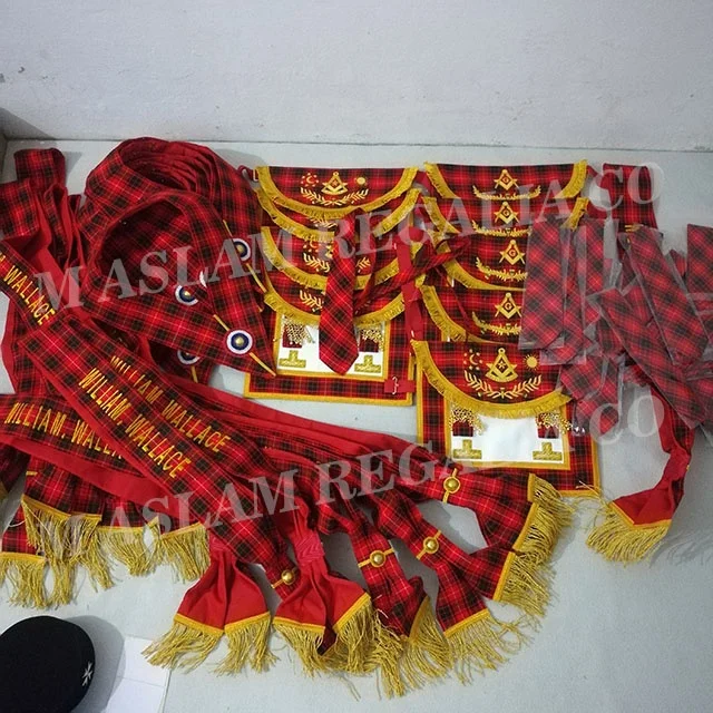 Scottish rite WM Apron Collar Sash Tie Collection pouch complete set